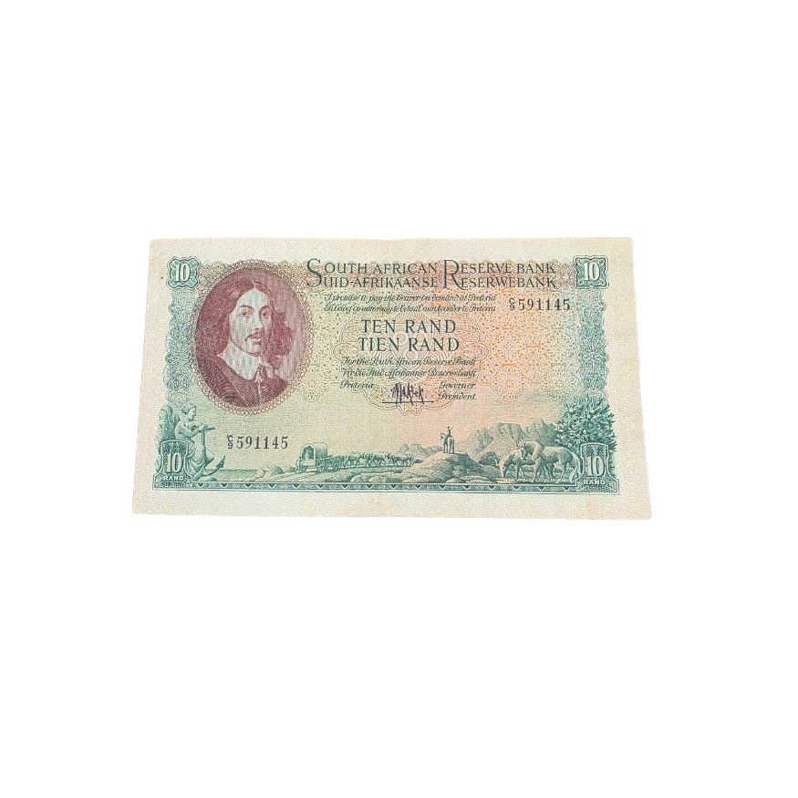South African Reserve Bank Ten Rand Eng/Afr 1961 S/N: C9/591145