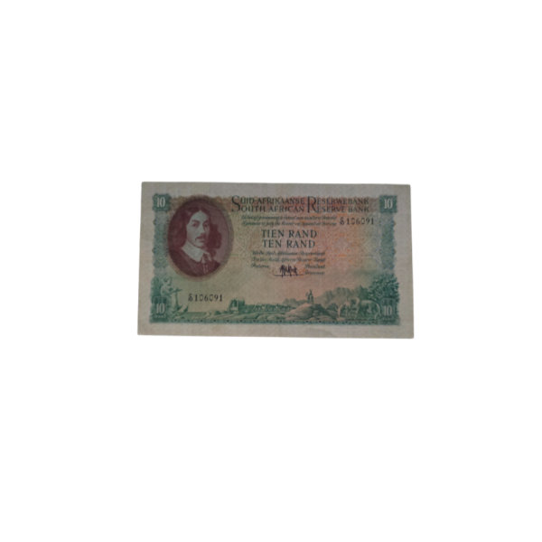Suid Afrikaanse Reserwe Bank Tien Rand Afr/Eng 1961 S/N: C10/106091