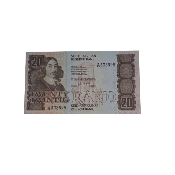 South African Reserve Bank Twenty Rand Eng/Afr 1984 S/N: Z45/502598