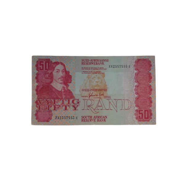 Suid-Afrikaanse Reserwe Bank Vyftig Rand Afr/Eng 1984 S/N: XX2357553
