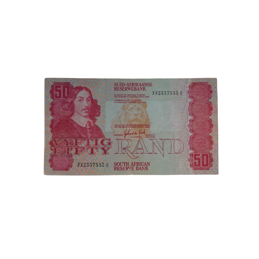 Suid-Afrikaanse Reserwe Bank Vyftig Rand Afr/Eng 1984 S/N: XX2357553