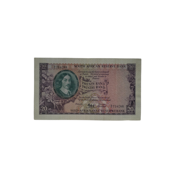 South Aftican Reserve Bank Twenty Rand Eng/Afr 1961 S/N: D1/716088