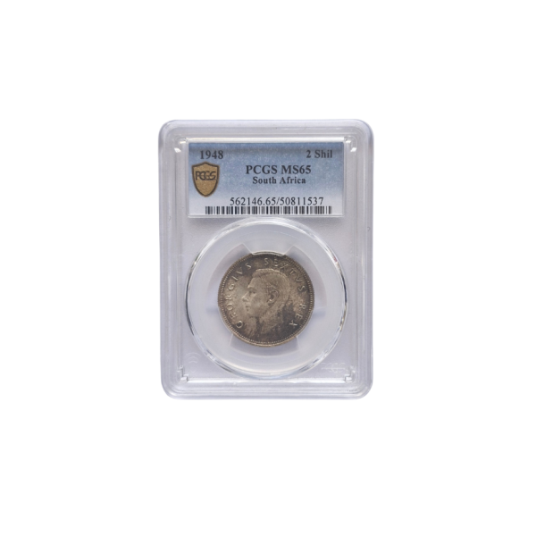 1948 South Africa 2 Shilling PCGS MS 65 - Top Pop