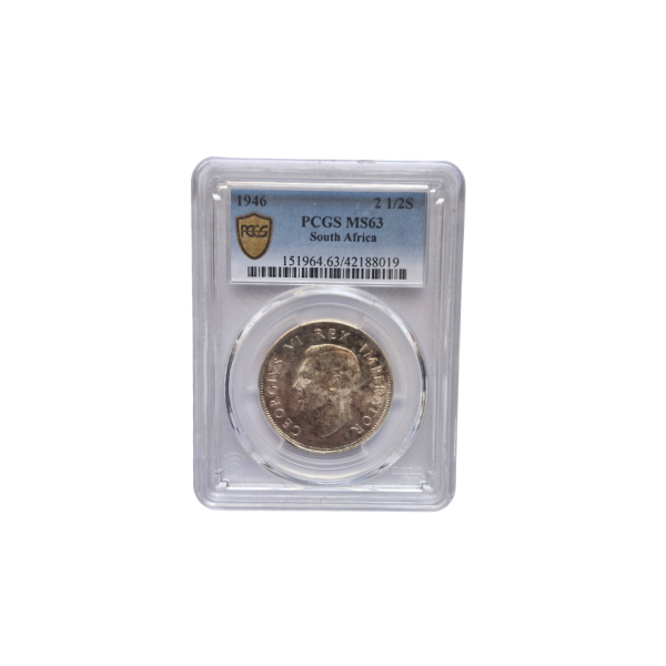 1946 South Africa 2 1/2 Shilling MS 63