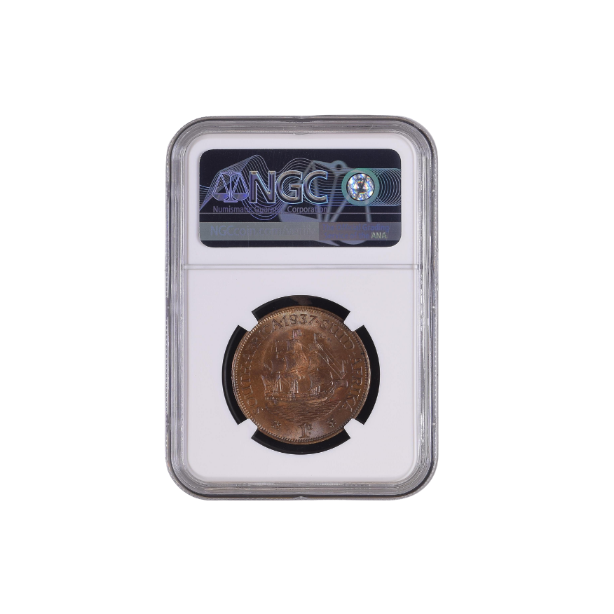 1937 South Africa Penny (MS 65 BN) - Top Pop - Image 2