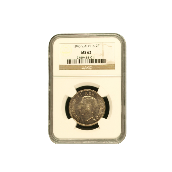 1945 South Africa 2 Shilling (MS 62)