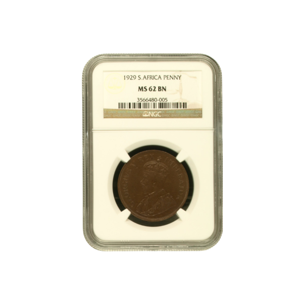 1929 South Africa Penny (MS 62 BN)