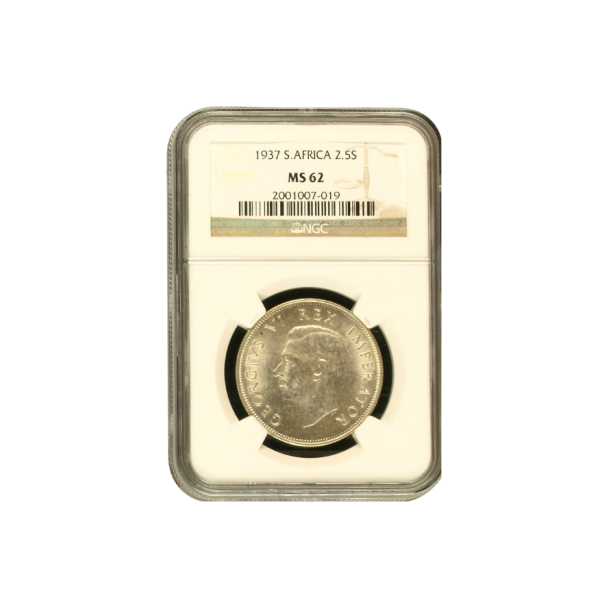 1937 South Africa 2.5 Shilling (MS 62)