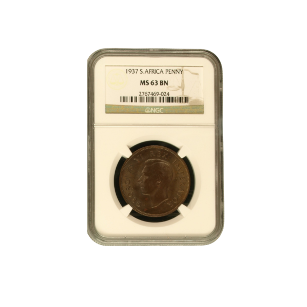 1937 South African Penny (MS 63 BN)