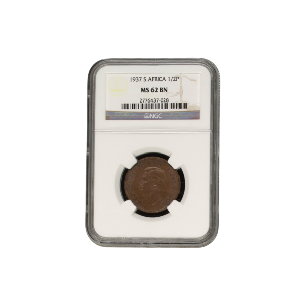 1937 South Africa 1/2 Penny (MS 62 BN)