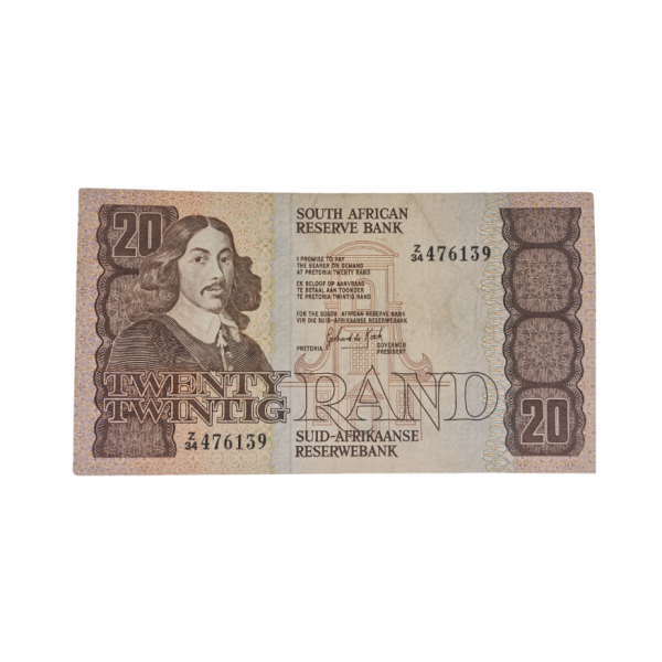 South African Reserve Bank Twenty Rand 1984 Eng/Afr S/N: Z34/476139