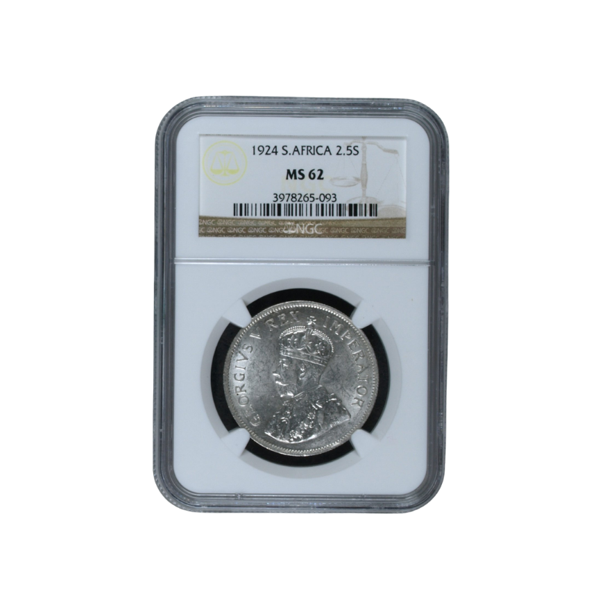 1924 South Africa 2.5 Shilling (MS 62)