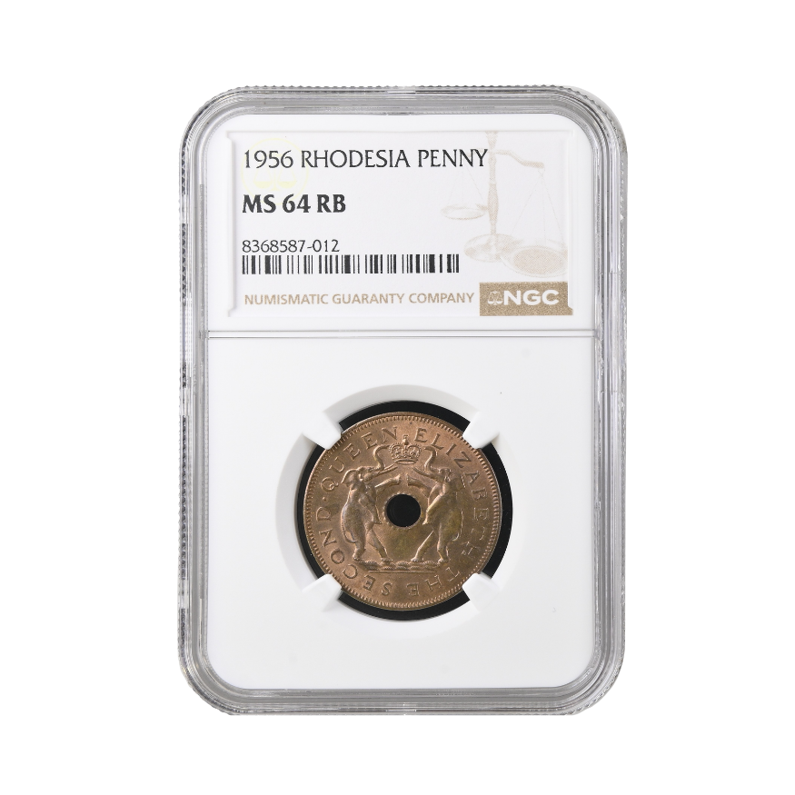 1956 Rhodesia Penny (MS 64 RB)