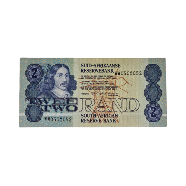 South African Reserve Bank Two Rand 1990 Afr/Eng S/N WW0502052