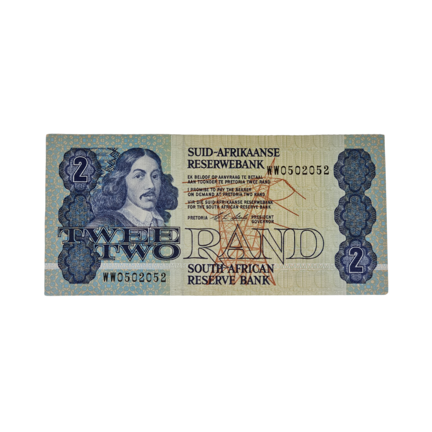 South African Reserve Bank Two Rand 1990 Afr/Eng S/N WW0502052