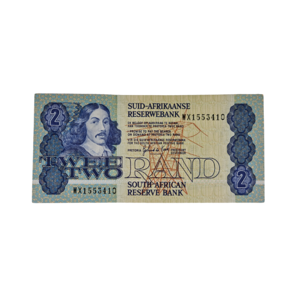 South African Reserve Bank Two Rand 1989 Afr/Eng S/N WX1553410