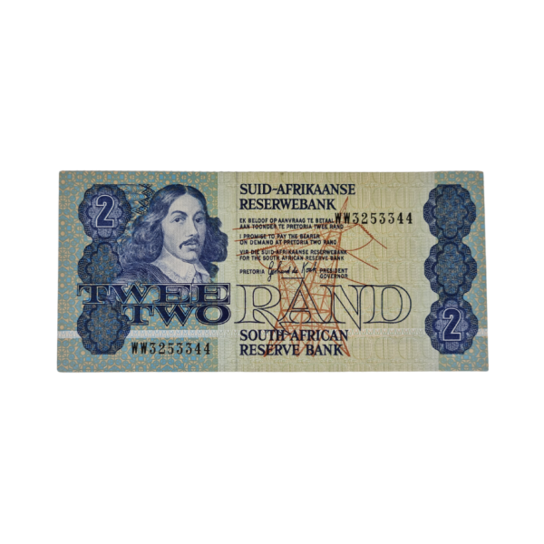 South African Reserve Bank Two Rand 1983 Afr/Eng S/N WW3253344