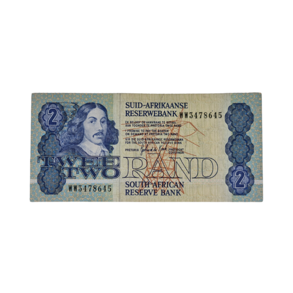 South African Reserve Bank Two Rand 1983 Afr/Eng S/N WW3478645