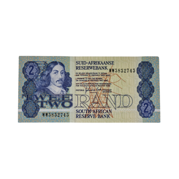 South African Reserve Bank Two Rand 1983 Afr/Eng S/N WW3832743