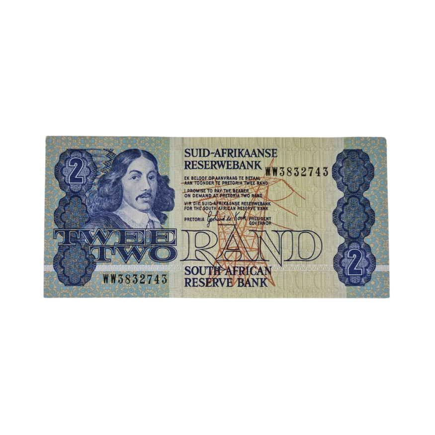 South African Reserve Bank Two Rand 1983 Afr/Eng S/N WW3832743