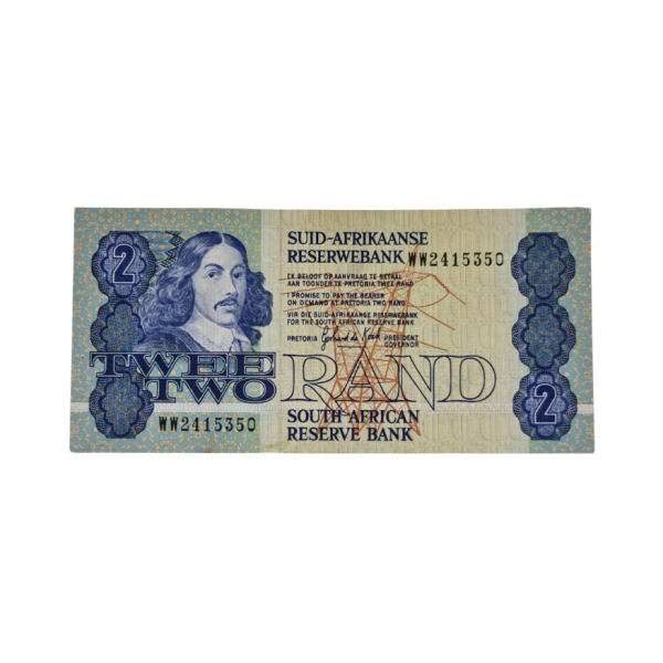 South African Reserve Bank Two Rand 1983 Afr/Eng S/N WW2415350