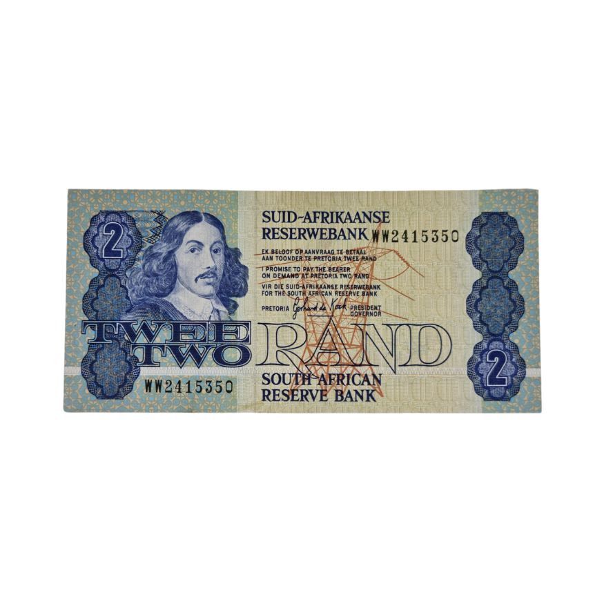 South African Reserve Bank Two Rand 1983 Afr/Eng S/N WW2415350