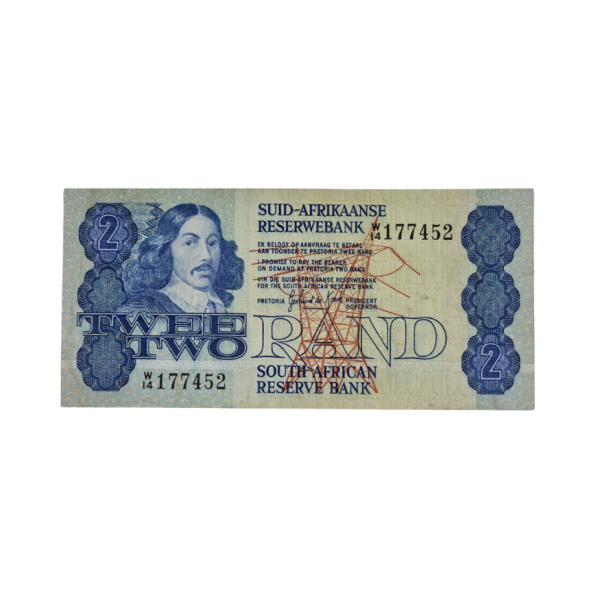 South African Reserve Bank Two Rand 1981 Afr/Eng S/N W14/177452