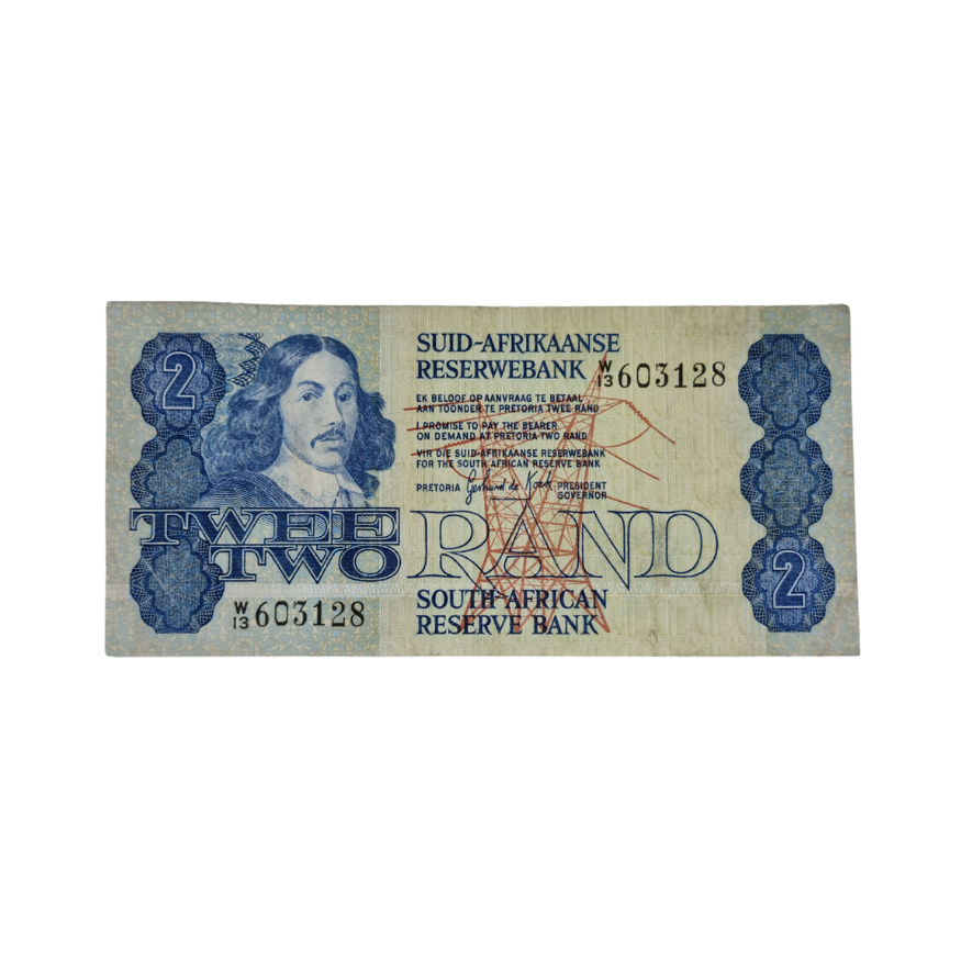 South African Reserve Bank Two Rand 1981 Afr/Eng S/N W13/603128