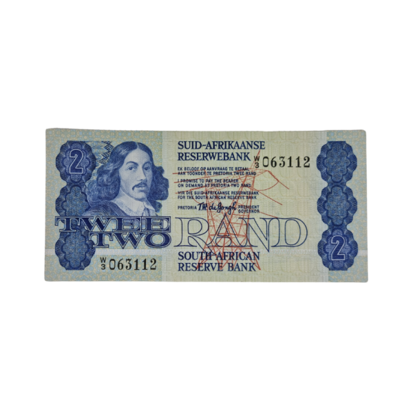 South African Reserve Bank Two Rand 1978 Afr/Eng S/N: W3/063112