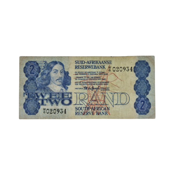 South African Reserve Bank Two Rand 1978 Afr/Eng S/N: W6/020934
