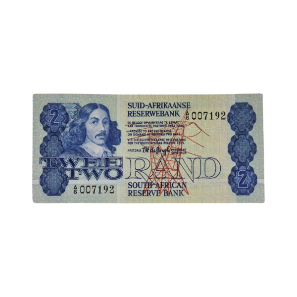 South African Reserve Bank Two Rand 1978 Afr/Eng S/N: A6/007192