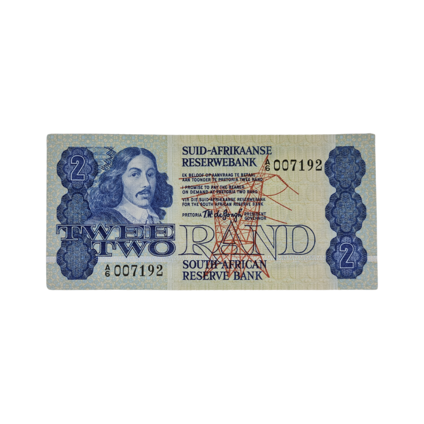 South African Reserve Bank Two Rand 1978 Afr/Eng S/N: A6/007192