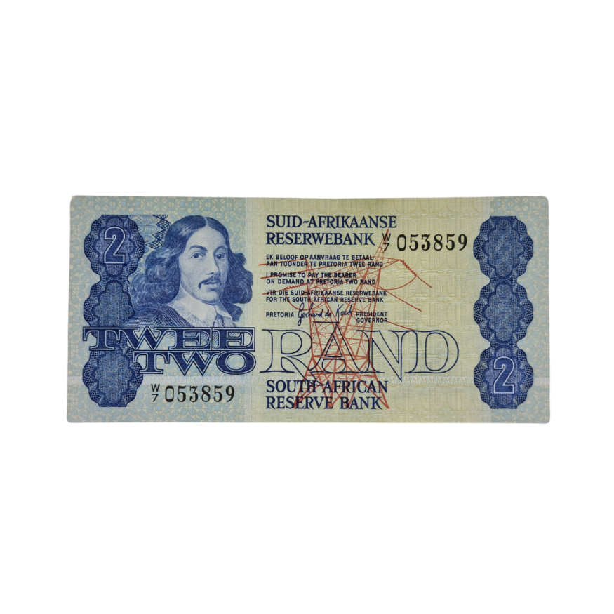 South African Reserve Bank Two Rand 1981 Afr/Eng S/N: W7/053859