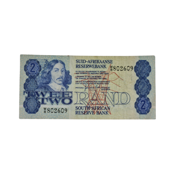 South African Reserve Bank Two Rand 1981 Afr/Eng S/N: W8/802609