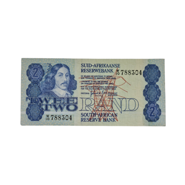 South African Reserve Bank Two Rand 1981 Afr/Eng S/N: W10/788304