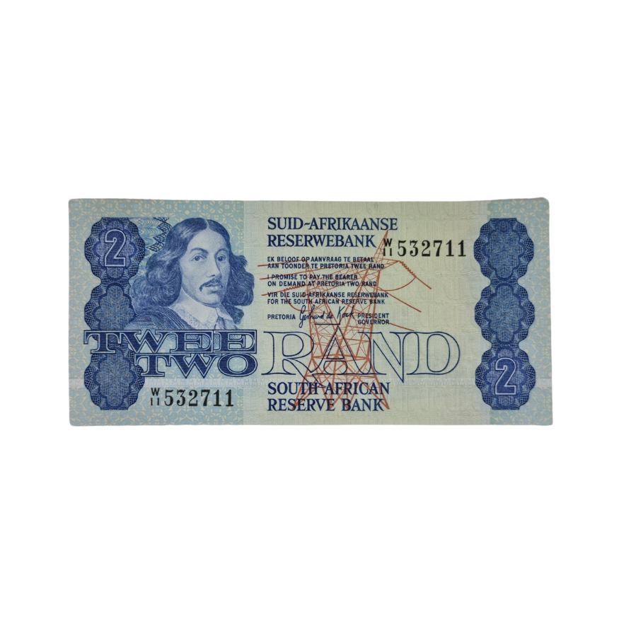 South African Reserve Bank Two Rand 1981 Afr/Eng S/N: W11/532711