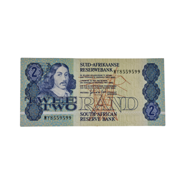 South African Reserve Bank Two Rand 1990 Afr/Eng S/N: WY8559599