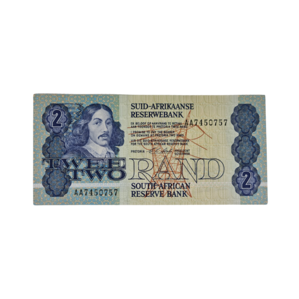 South African Reserve Bank Two Rand 1990 Afr/Eng S/N: AA7450757