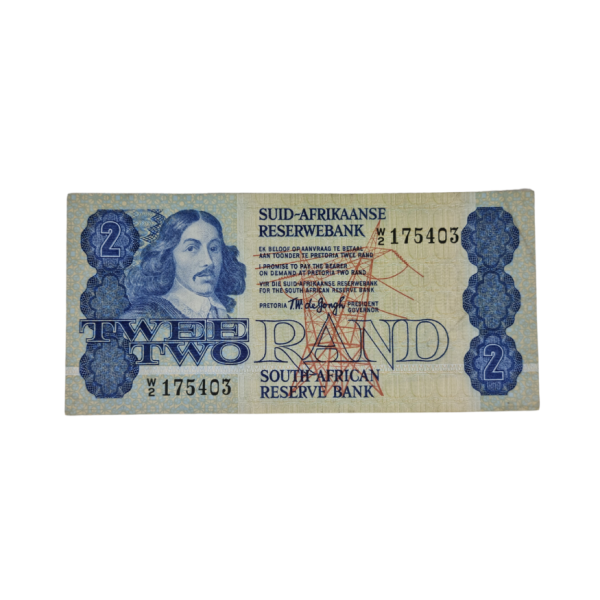 South African Reserve Bank Two Rand 1978 Afr/Eng S/N W2/175403