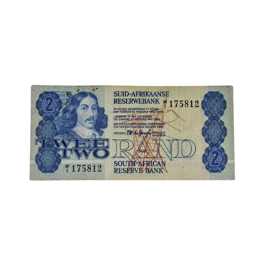 South African Reserve Bank Two Rand 1978 Afr/Eng S/N W1/175812