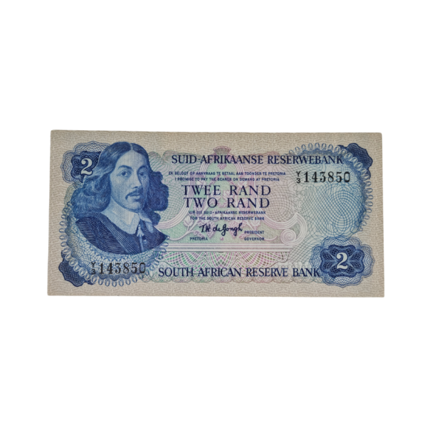South African Reserve Bank Two Rand 1974 Afr/Eng S/N Y3/143850