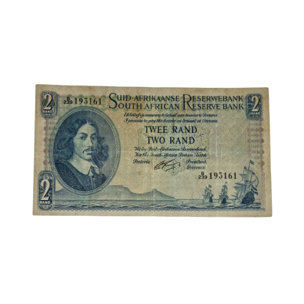 South African Reserve Bank Two Rand 1962 Afr/Eng S/N B239/193161