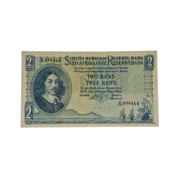 South African Reserve Bank Two Rand 1962 Eng/Afr S/N: B114/899464
