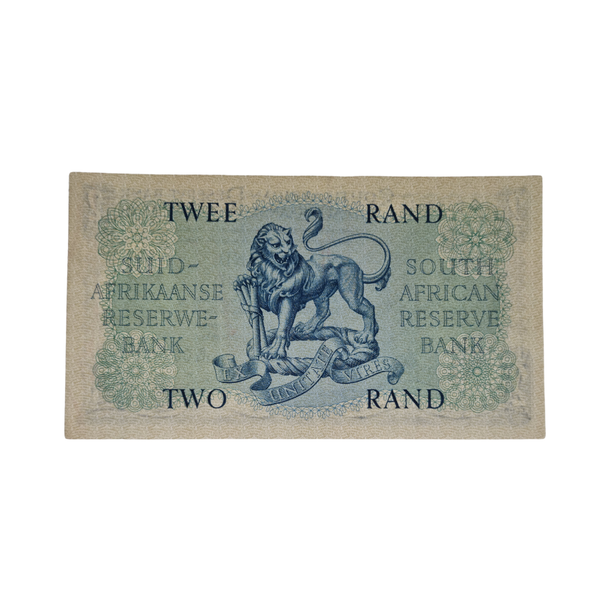 South African Reserve Bank Two Rand 1962 Afr/Eng S/N B114/035851 - Image 2