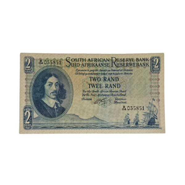 South African Reserve Bank Two Rand 1962 Afr/Eng S/N B114/035851