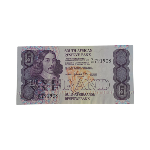 South African Reserve Bank Five Rand 1984 Eng/Afr S/N X21/791908