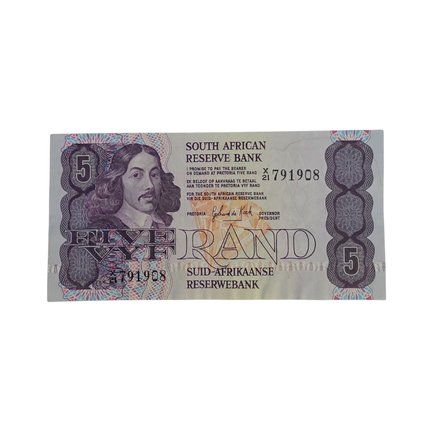 South African Reserve Bank Five Rand 1984 Eng/Afr S/N X21/791908
