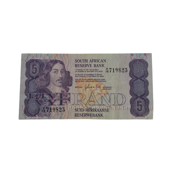 South African Reserve Bank Five Rand 1984 Eng/Afr S/N X18/719823