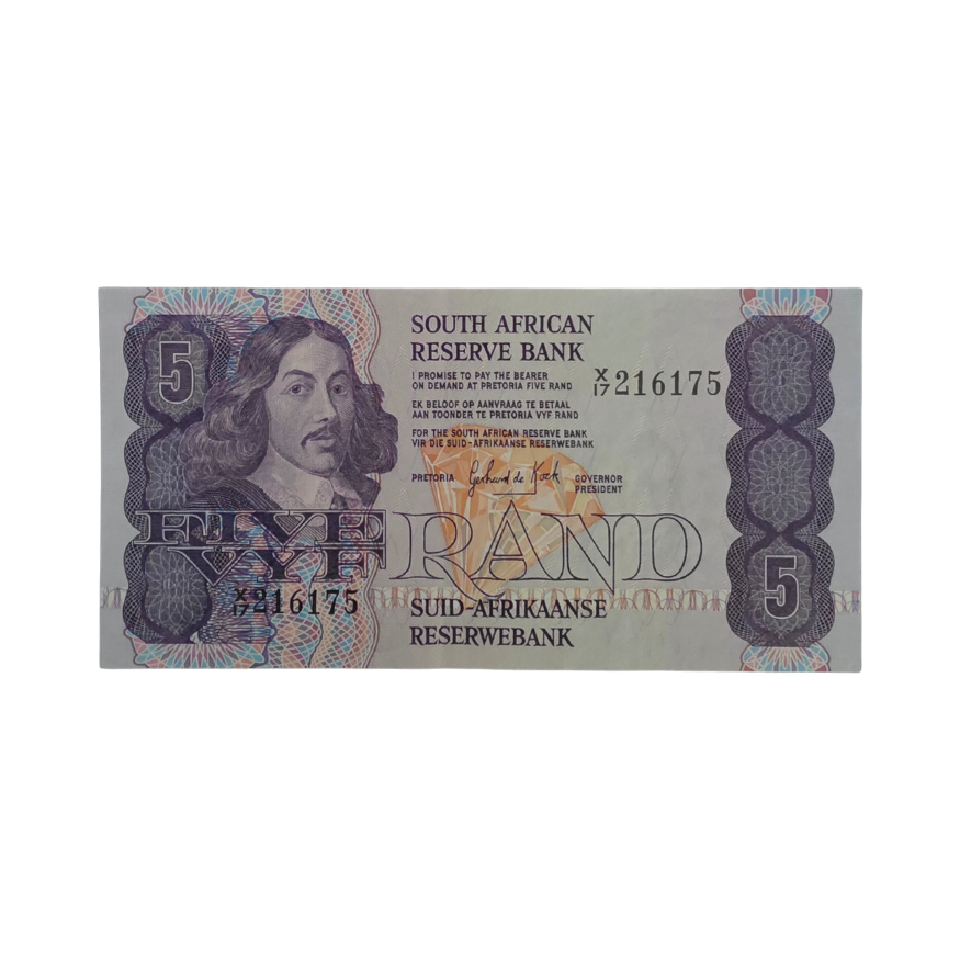 South African Reserve Bank Five Rand 1984 Eng/Afr S/N X17/216175