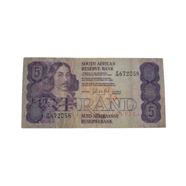 South African Reserve Bank Five Rand 1984 Eng/Afr S/N X16/672058